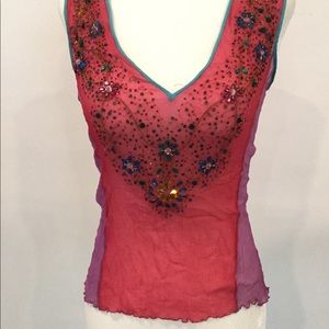 Beaded sheer camisole
